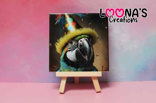 Tegel - Feest pappagaai