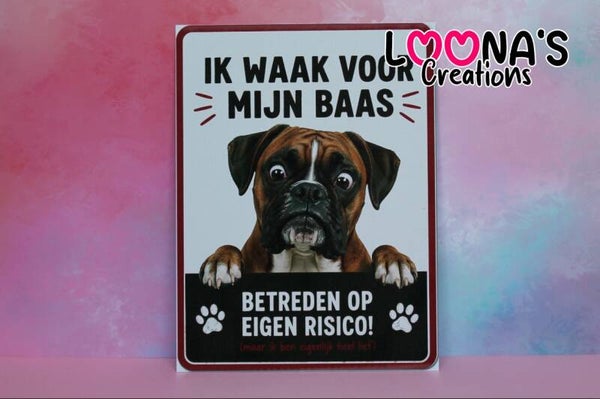 Waakbord gele boxer