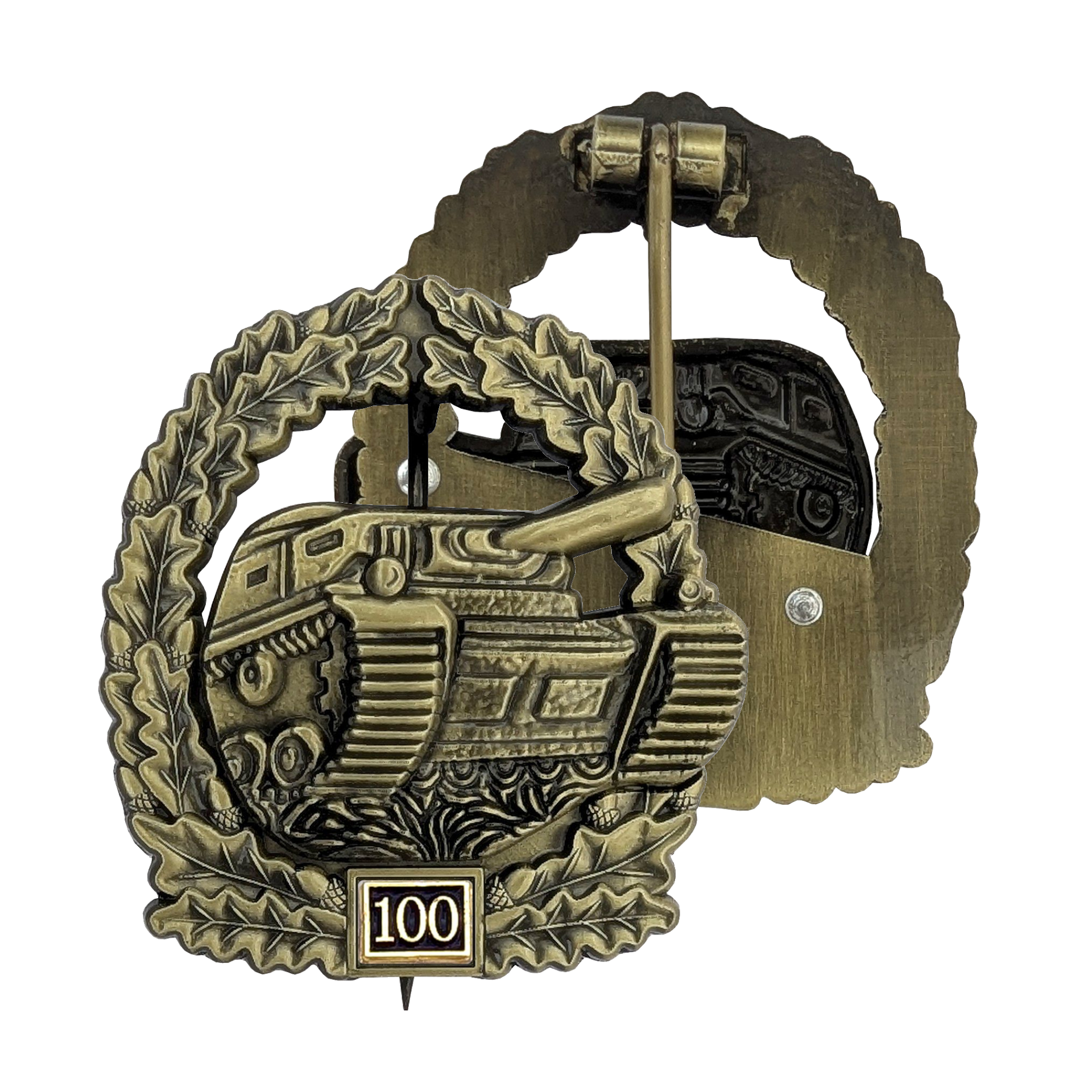 Panzerkampfabzeichen des Heeres (Bronze mit Einsatzzahl 100)