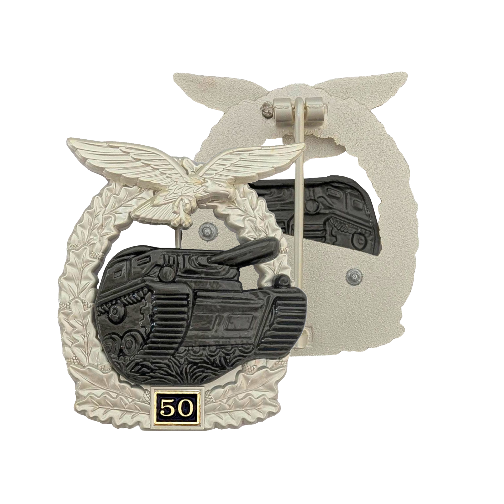 Panzerkampfabzeichen der Luftwaffe (Silber mit Einsatzzahl 50)
