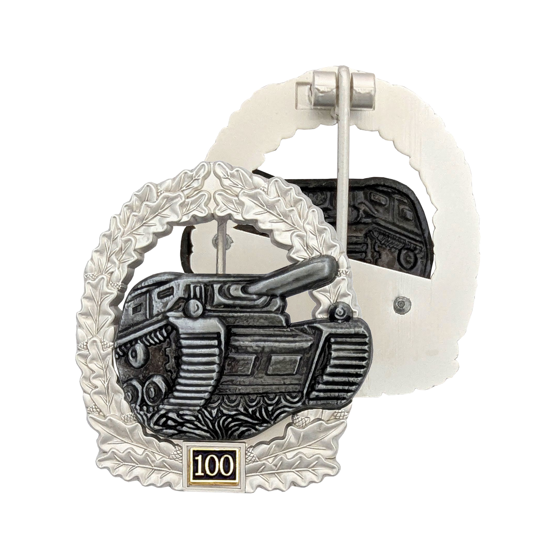 Panzerkampfabzeichen des Heeres (Silber mit Einsatzzahl 100)