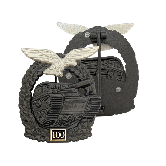 Panzerkampfabzeichen der Luftwaffe (Schwarz mit Einsatzzahl 100)