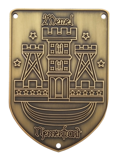 Ärmelschild Memel und Njemenfront (Gold)