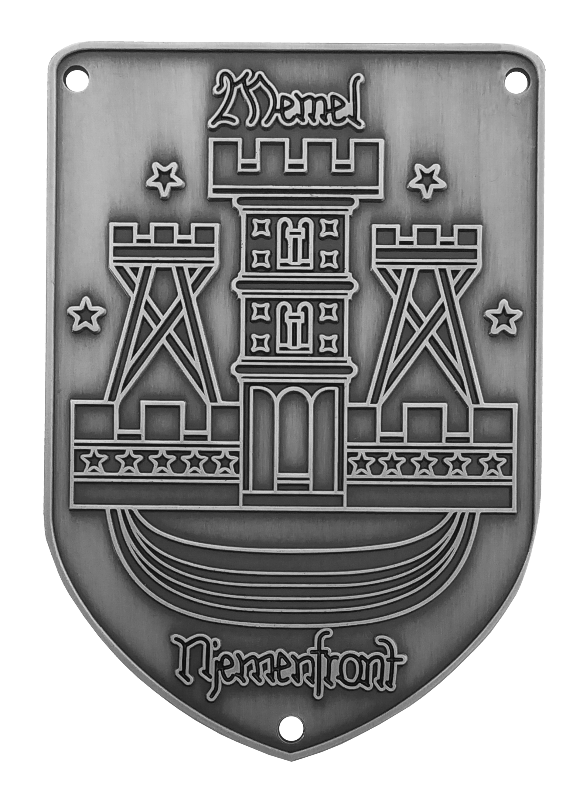 Ärmelschild Memel und Njemenfront (Silber)