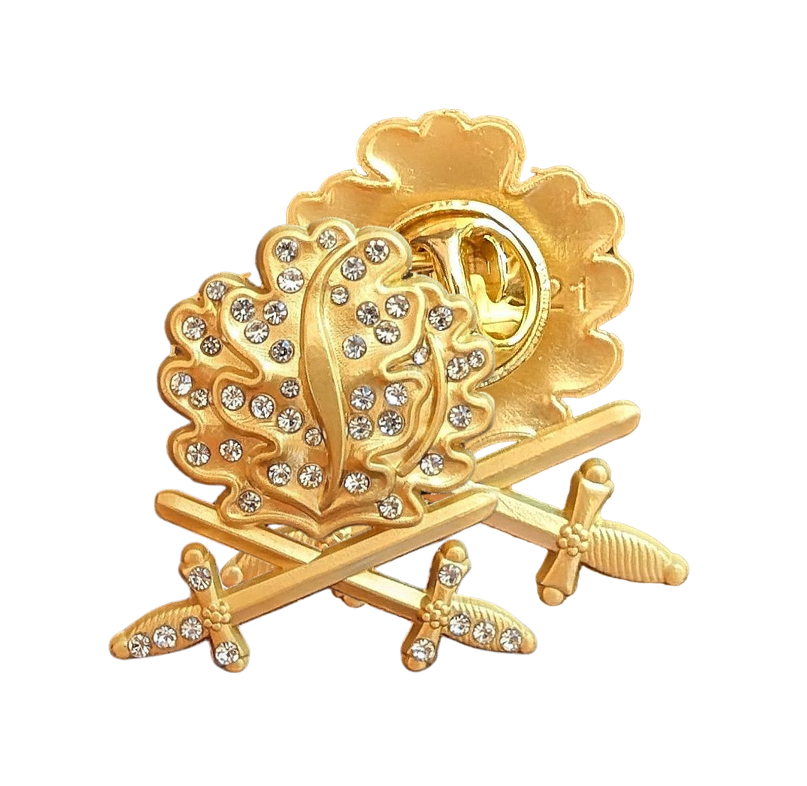 Goldenes Eichenlaub mit Schwerter und Brillanten zum Ritterkreuz des Eisernes Kreuzes (Pin)