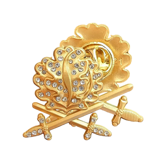 Goldenes Eichenlaub mit Schwerter und Brillanten zum Ritterkreuz des Eisernes Kreuzes (Pin)