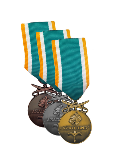 Azad-Hind-Medaille (Set) mit Schwerter