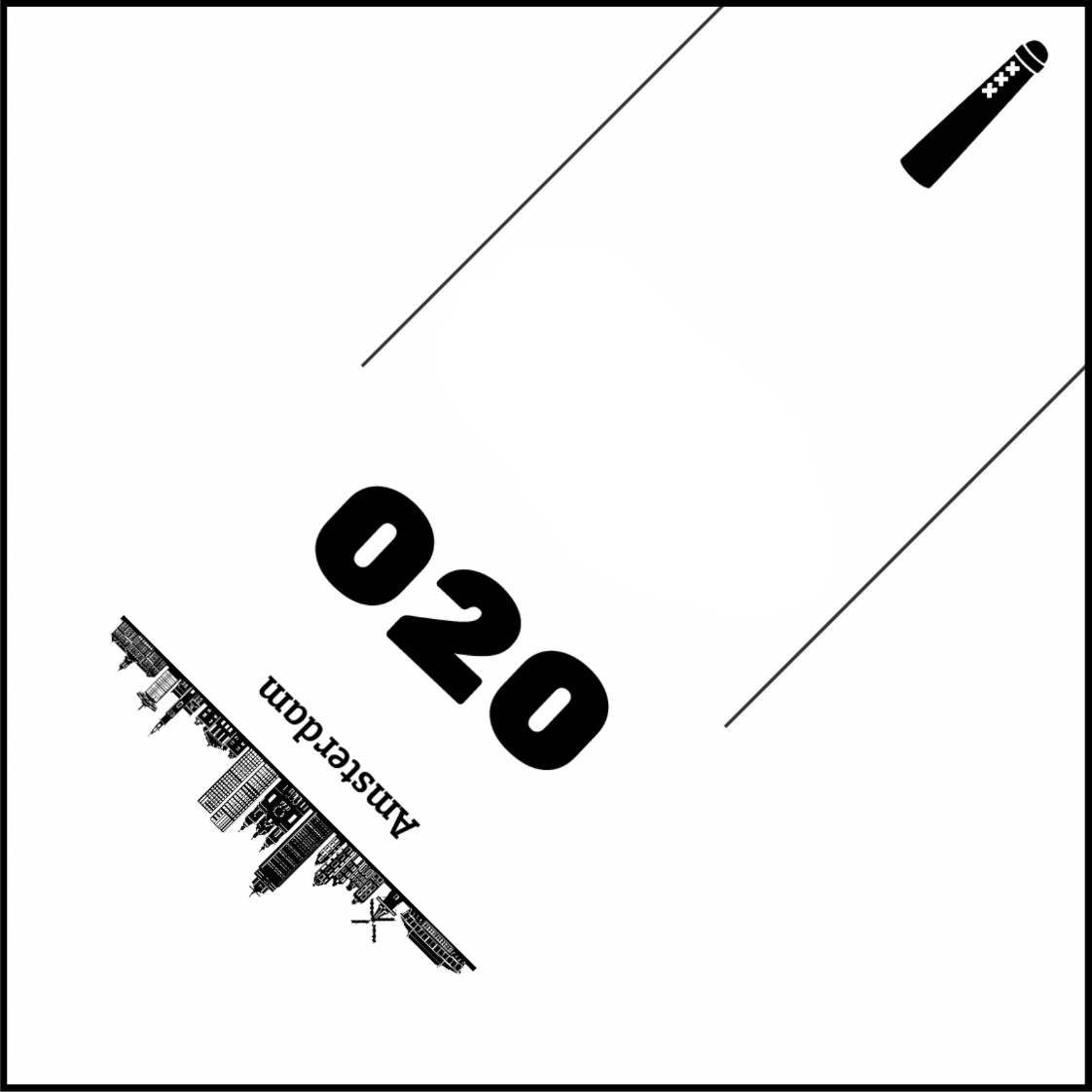 Sealtjes 95 x 95 mm - Amsterdam 020 Skyline