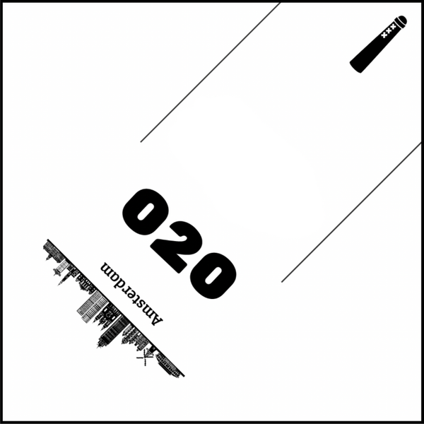 Sealtjes 95 x 95 mm - Amsterdam 020 Skyline