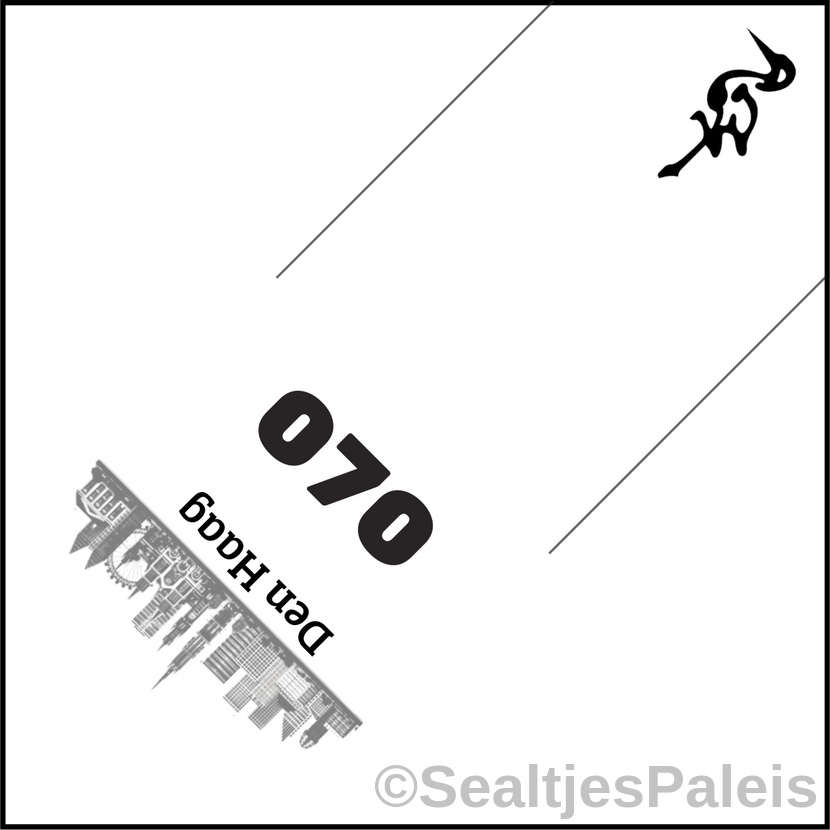 Sealtjes 95 x 95 mm -  Den Haag 070
