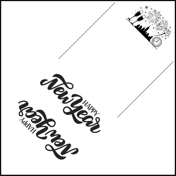 Sealtjes 95 x 95 mm -  Happy New Year