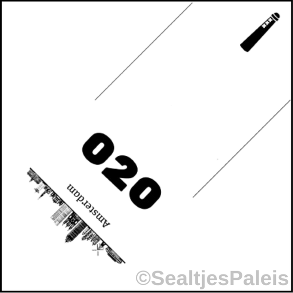 Sealtjes 95 x 95 mm - Amsterdam 020 Skyline 2