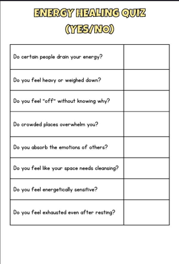 Energy Healing Assessment