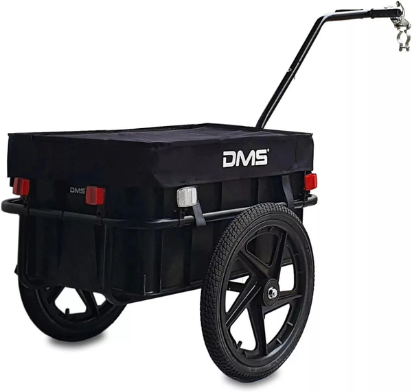 DMS Fahrradanhänger Lastenanhänger Handwagen mit Hochdeichsel schwarz