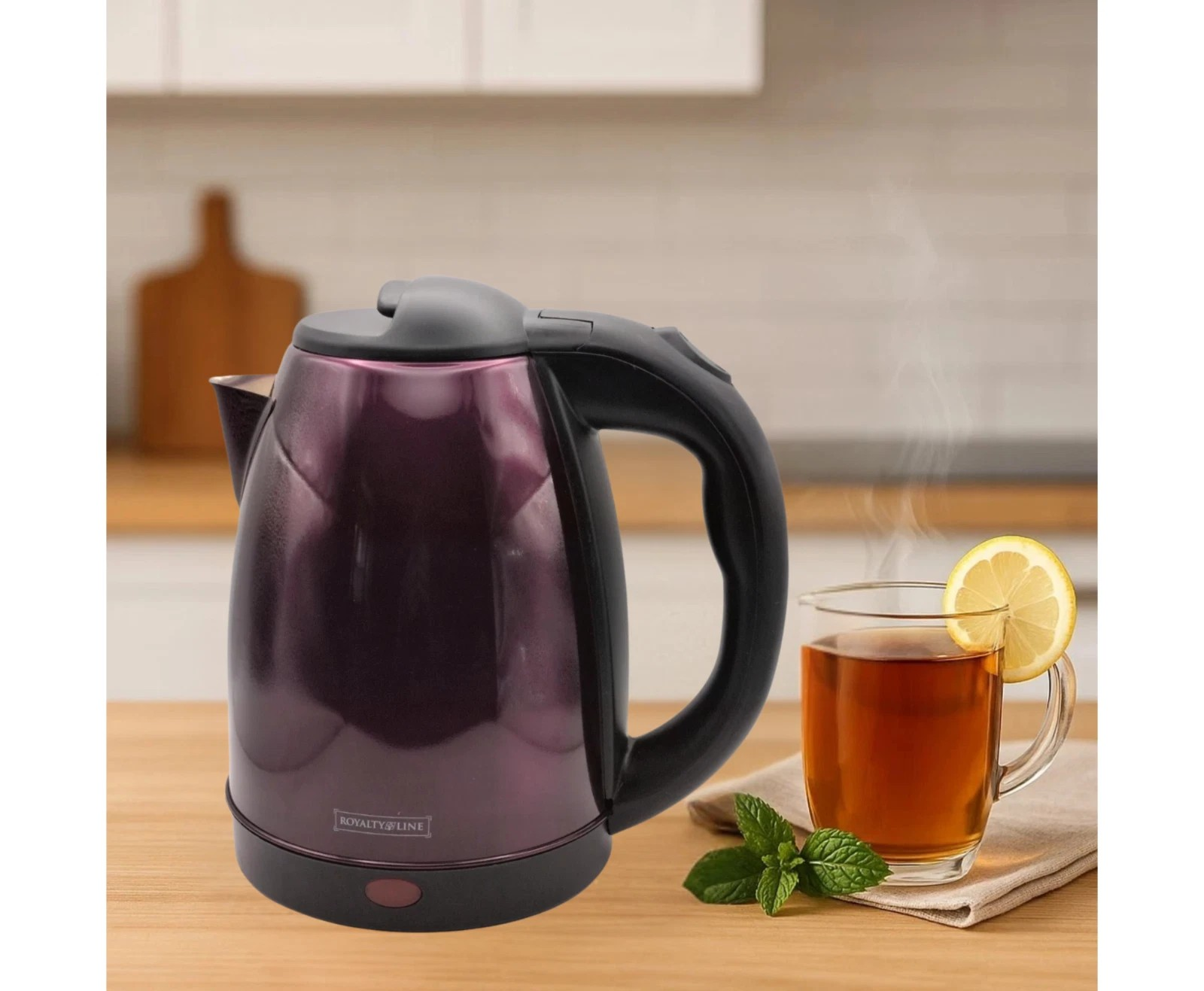 Wasserkocher Edelstahl Wasserkocher Teekocher 1,7L 1500W Royalty Line RL-SSK1.7L