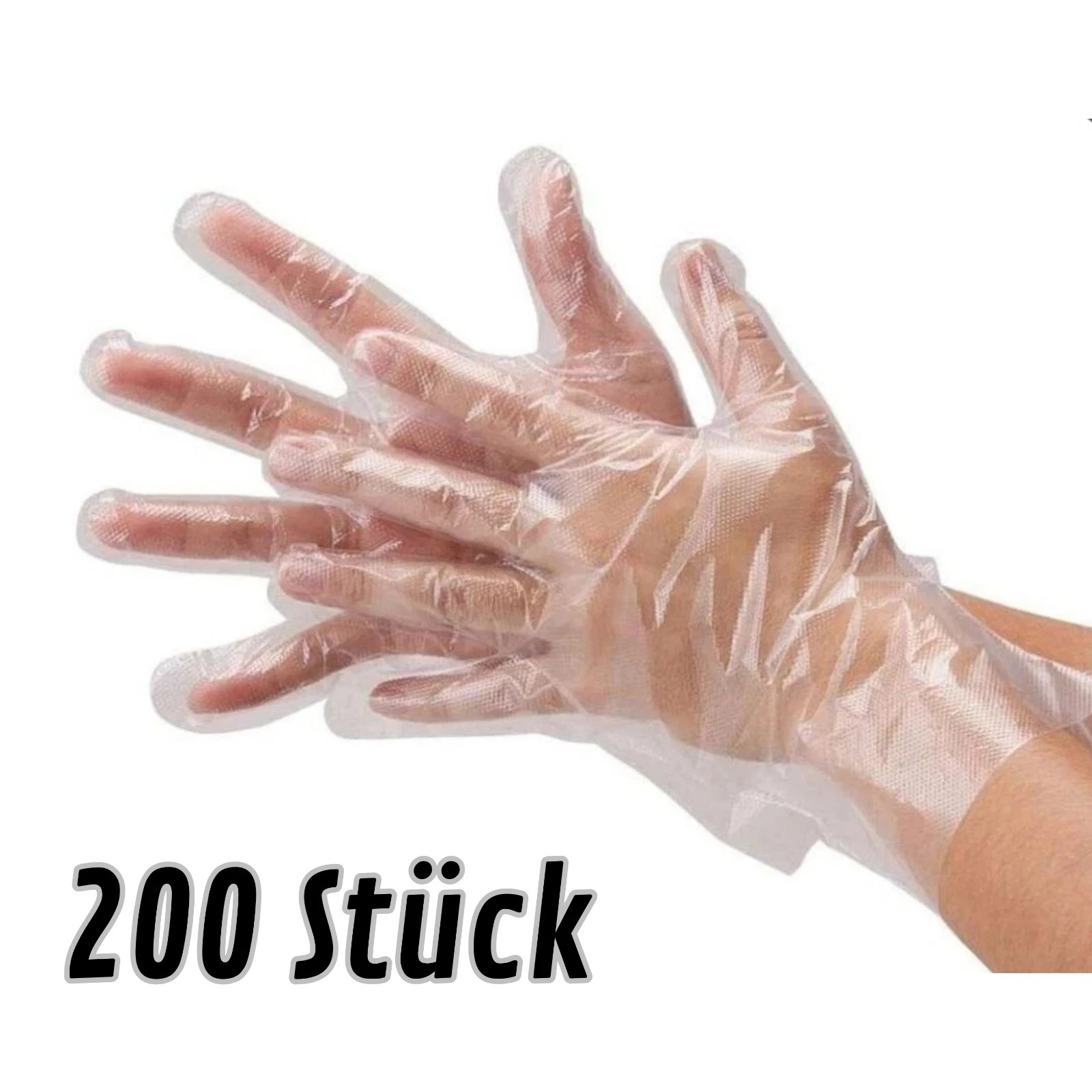 200× Einweg‑Kunststoffhandschuhe – Klar | PE | Lebensmittelecht | Hygienisch
