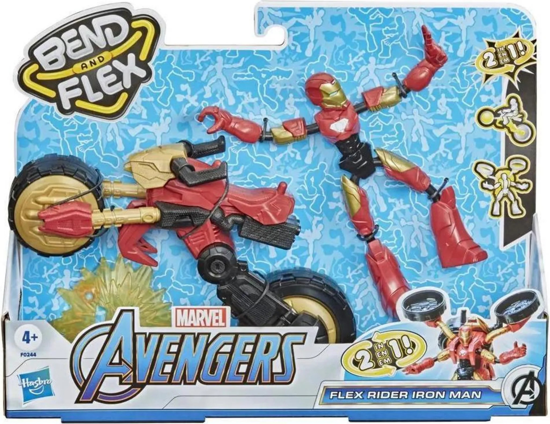 Hasbro Marvel Iron Man mit 2-in-1 Motorrad Spielfigur