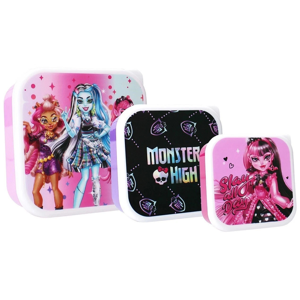 MONSTER HIGH Snack Box Set 3 Brotdosen Lunchboxen Aufbewahrung Set