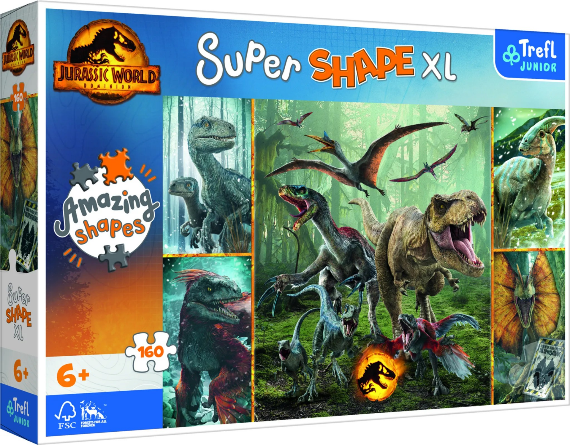 TREFL Puzzle Super Shape XL Jurassic World: Ungewöhnliche Dinosaurier 160 Teile
