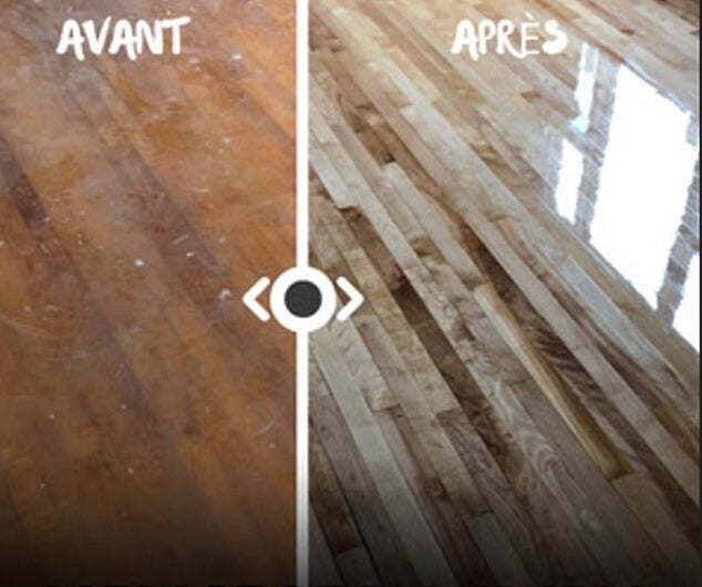 Sablage de plancher et d'escalier sans poussière avant-après
