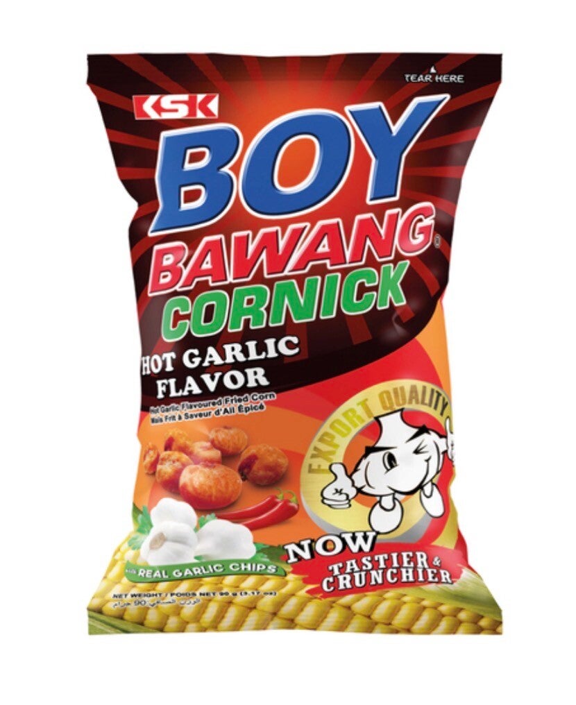 Boy Bawang -Frittierter Mais Scharfem Knoblauch/  Corn Snack Spicy Garlic Flavour