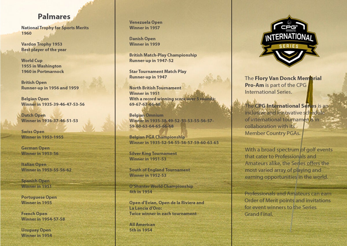 Flory Van Donck Memorial ProAm / ProAms / Tournaments PGA of Belgium