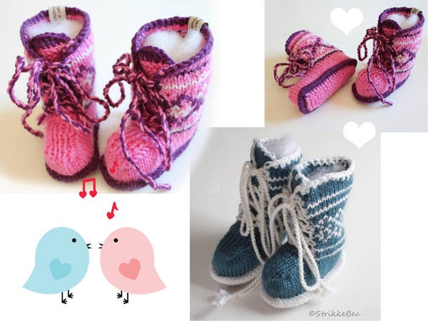 Babybooties med snøring