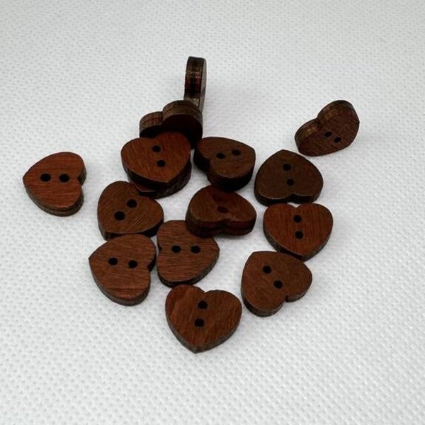 Dekorative knapper - Søt hjerteknapp i tre