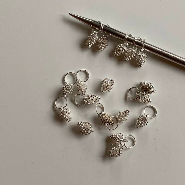 Maskemarkør - Kongle sølvfarget