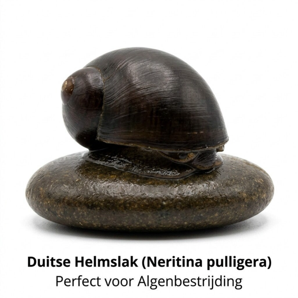 Neritina pulligera - Duitse Helmslak Aquariumslak