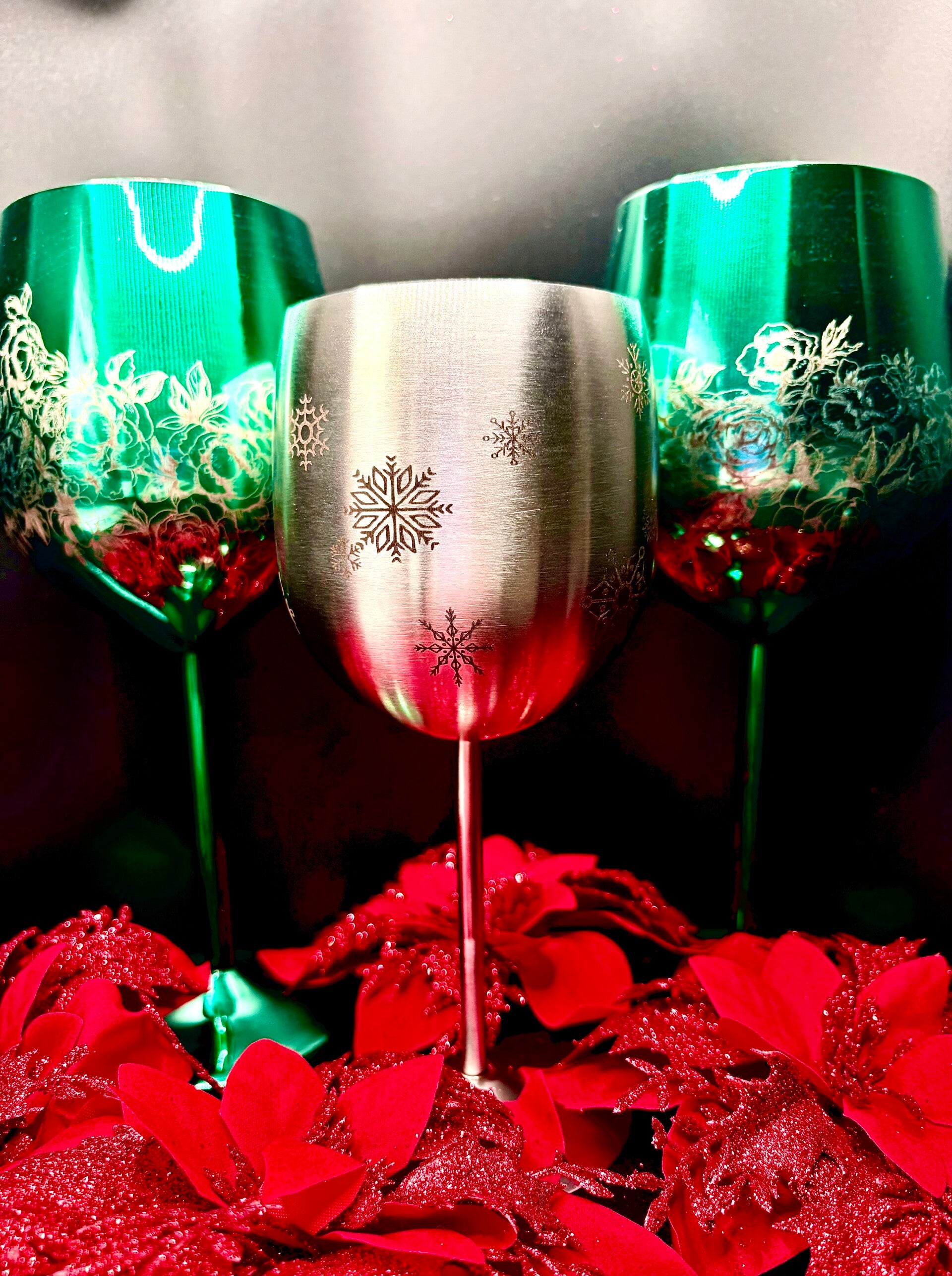 Stemmed Stainless Steel Wine Glasses