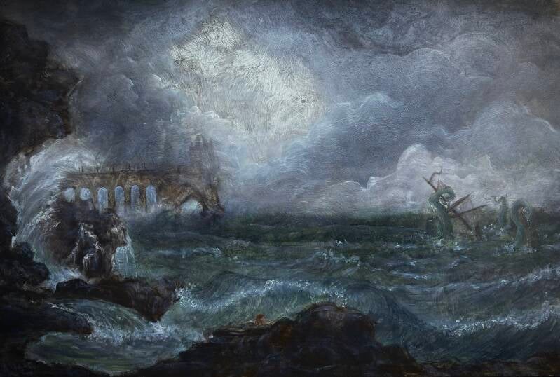 20cm x 35cm, oil on zinc