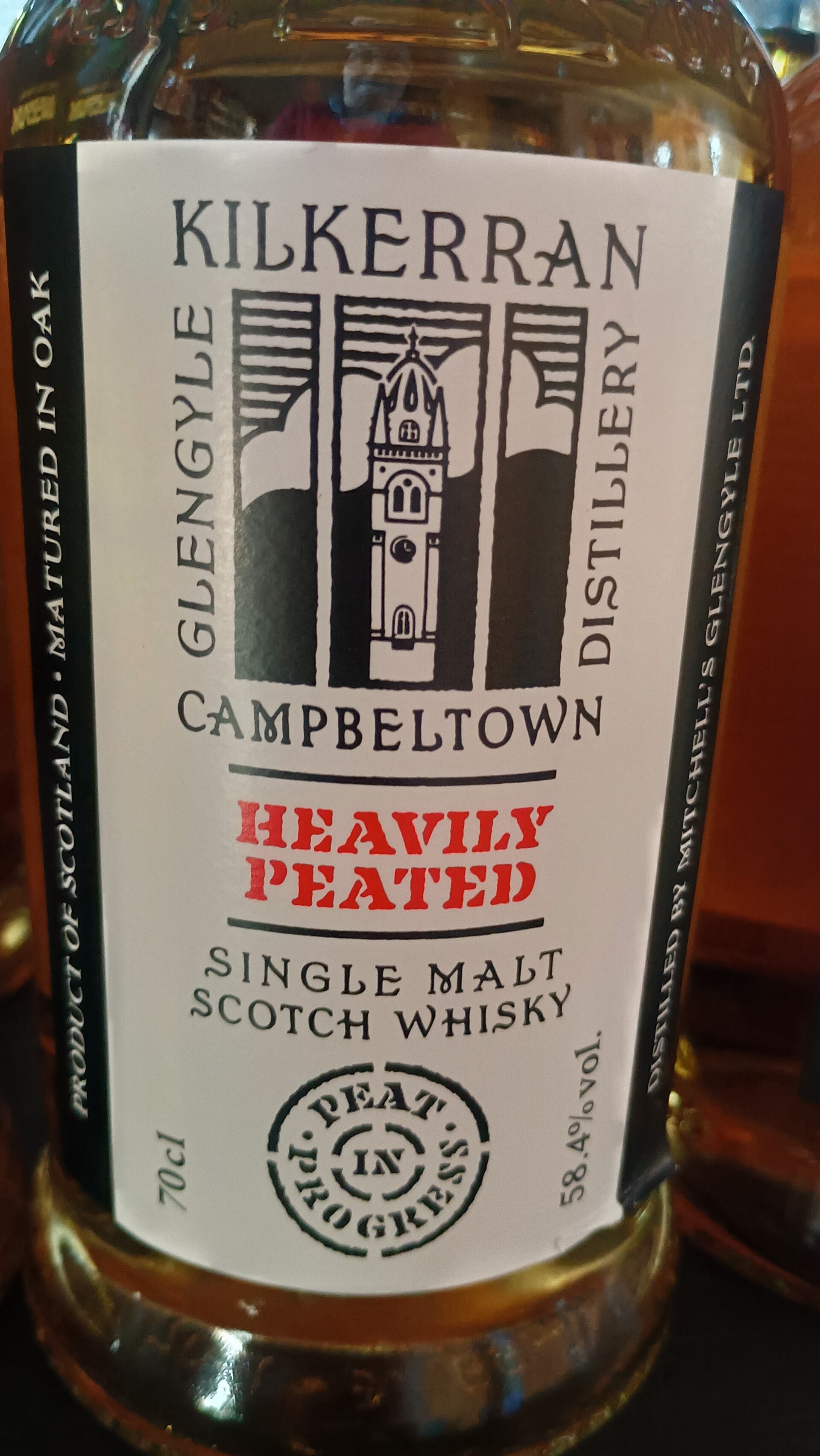 KILKERRAN GLENGYLE batch 8 HEAVILY PEATED years 58.4% vol 70cl
