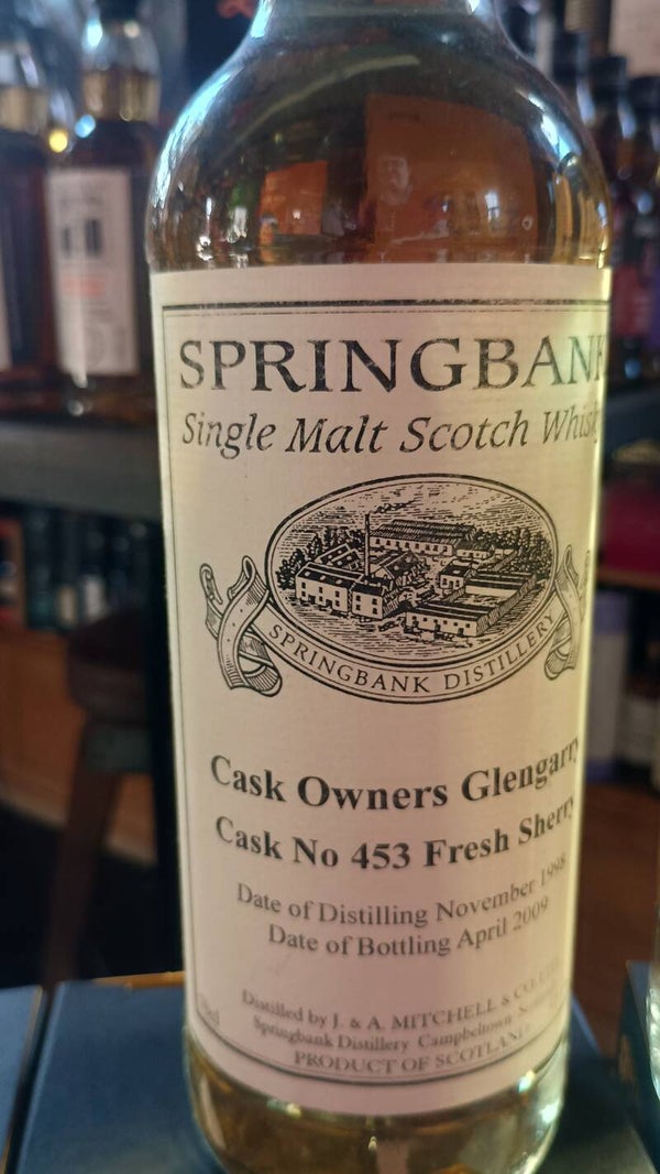 Springbank CASK owners Glengarry casknr 453 fresh sherry 57.1%
