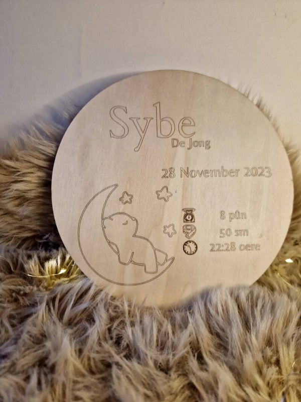 Geboorte cirkel Beer op de maan