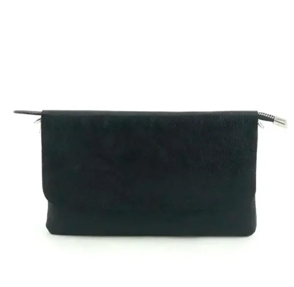 CLUTCH/ENVELOPE TAS Kleur Zwart/elegante glitter. Materiaal: Kalfsleder made in Italy Maat: 25x15x1cm