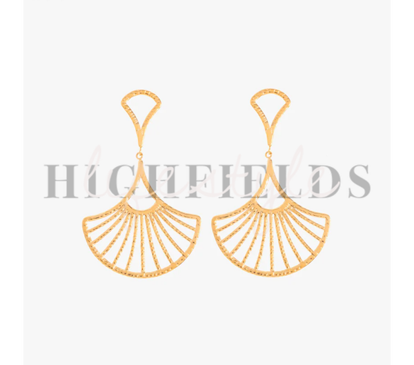 Oorbel met hanger - Roestvast staal gold plated (106)