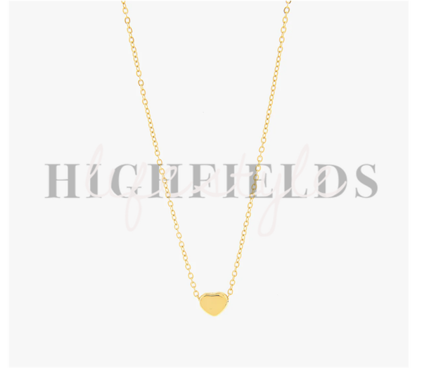 Ketting met klein hartje - Roestvast staal gold plated. (134)