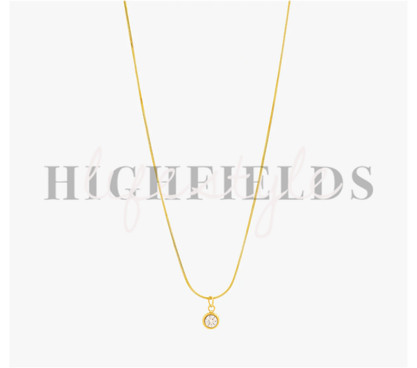 Ketting met zirkonia's - Roestvast staal Gold plated. (137)