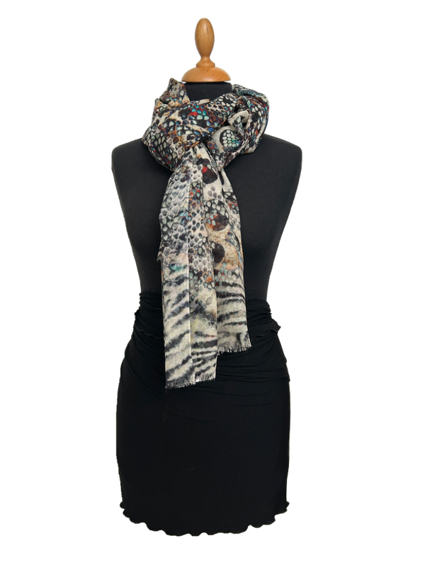 HIGHFIELD SHAWL 100% WOL, 90CM X 190CM, KLEUR MULTICOLOR