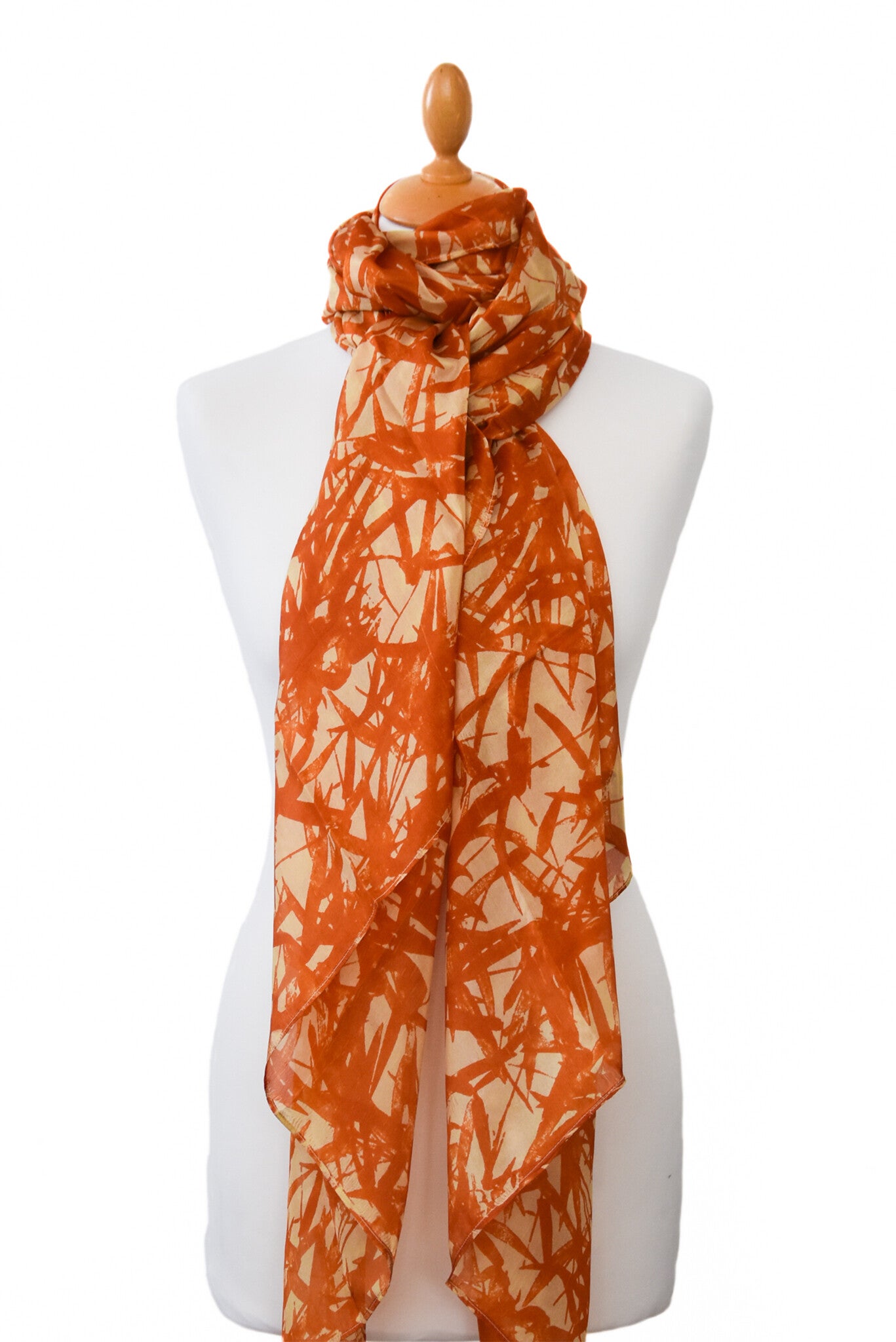 Zijden zomershawl  dessin Bamboe