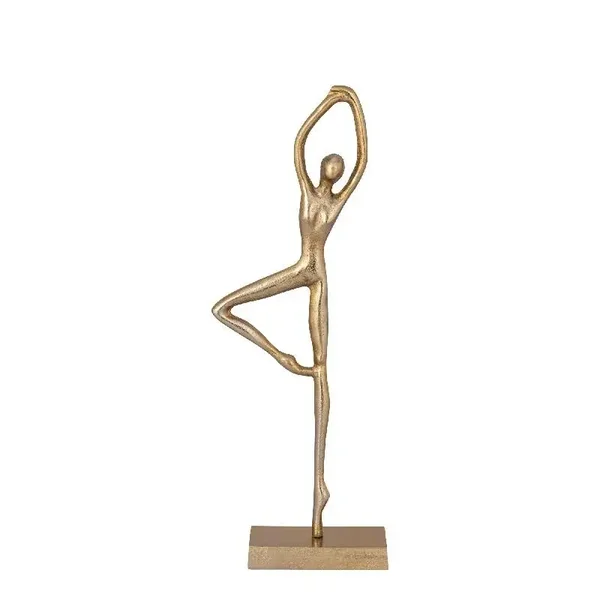 Dansend beeld - Kleur: Goud - Materiaal: Aluminium handmade 21x8x52cm