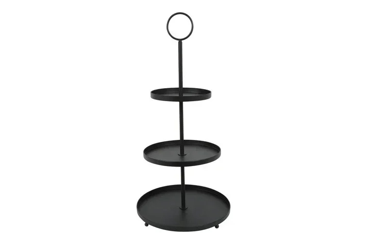 Etagere 3 Lagen zwart 39,5x39,5x83cm (LxBxH)