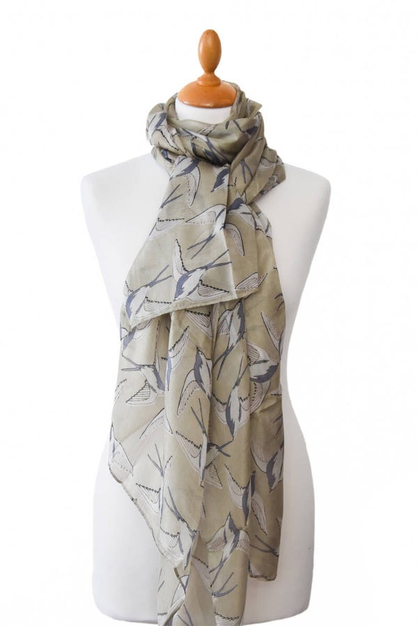 Zijden zomershawl dessin Birds