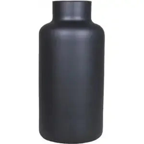 Vaas glas 35 x 15cm zwart mat