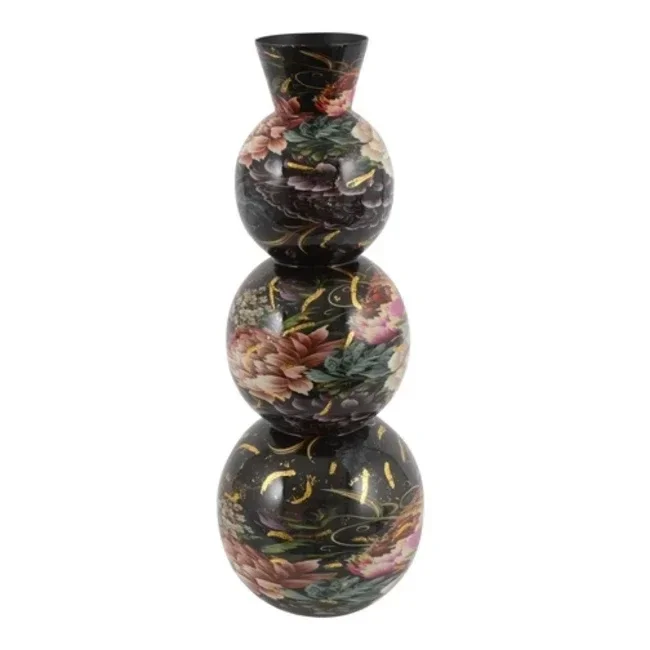 Vaas zwart/roze 18-18-49cm (L-B-H)