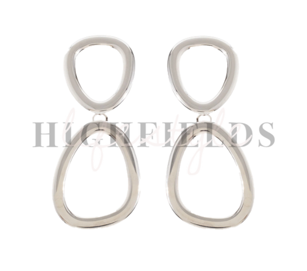 Oorbel met hanger - roestvast staal Zilver (98)