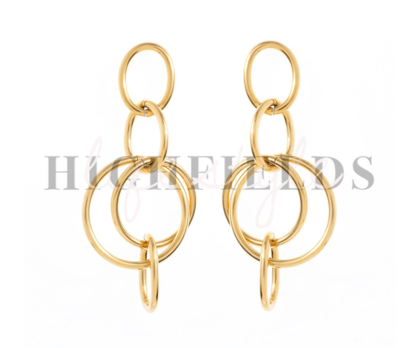 Cirkelvormige oorbellen - Roestvast staal gold plated. (125)