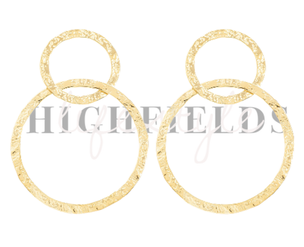 Verweven Oorbel - roestvast staal gold plated. (95)