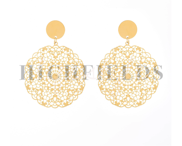 Figuur hangende oorbellen - Roestvast staal gold plated (126)